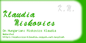 klaudia miskovics business card